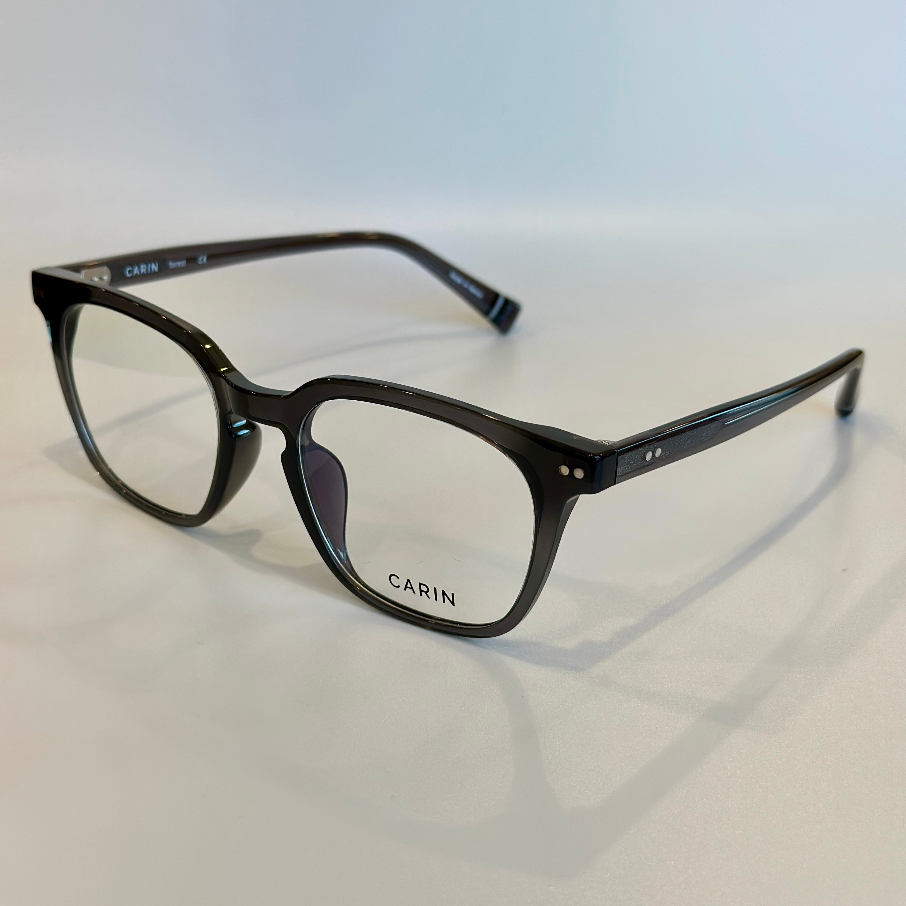 メガネ CARIN Roman C4 ROMAN C4 Carin Roman - C4 (Dark Gray) Eyeglasses | Square Horn-Rimmed