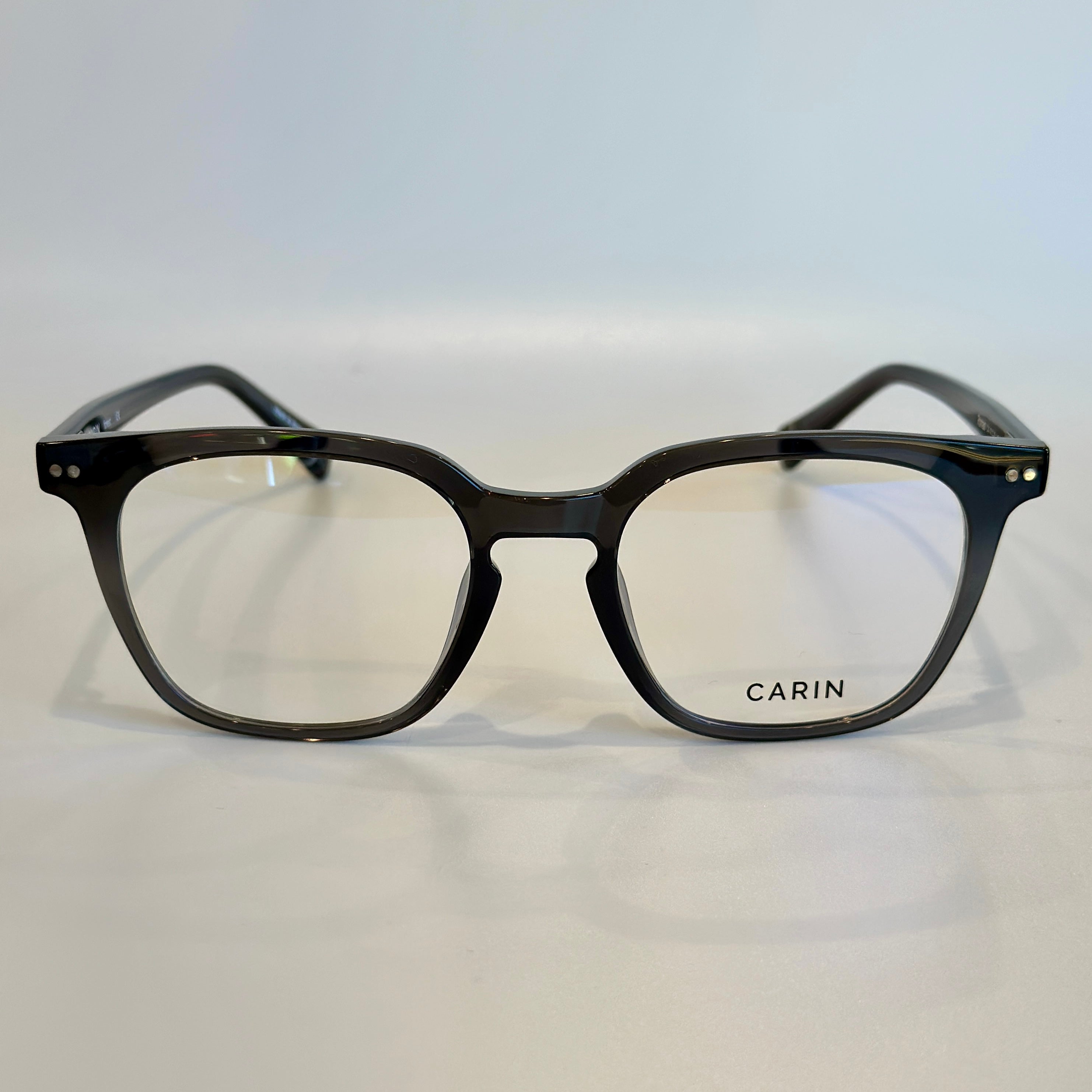 メガネ CARIN Roman C4 ROMAN C4 Carin Roman - C4 (Dark Gray) Eyeglasses | Square Horn-Rimmed