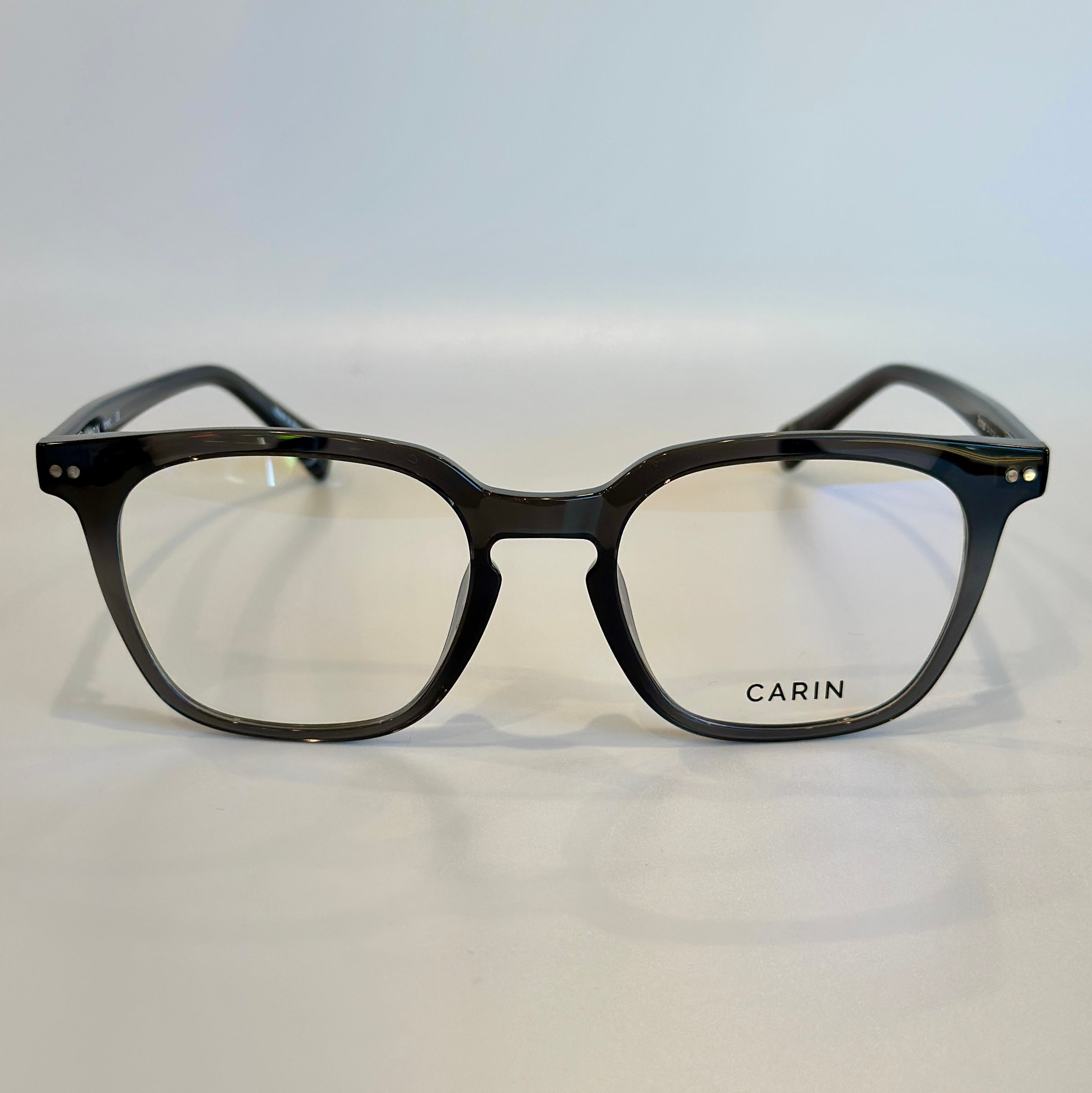 メガネ CARIN Roman C4 ROMAN C4 Carin Roman - C4 (Dark Gray) Eyeglasses | Square Horn-Rimmed