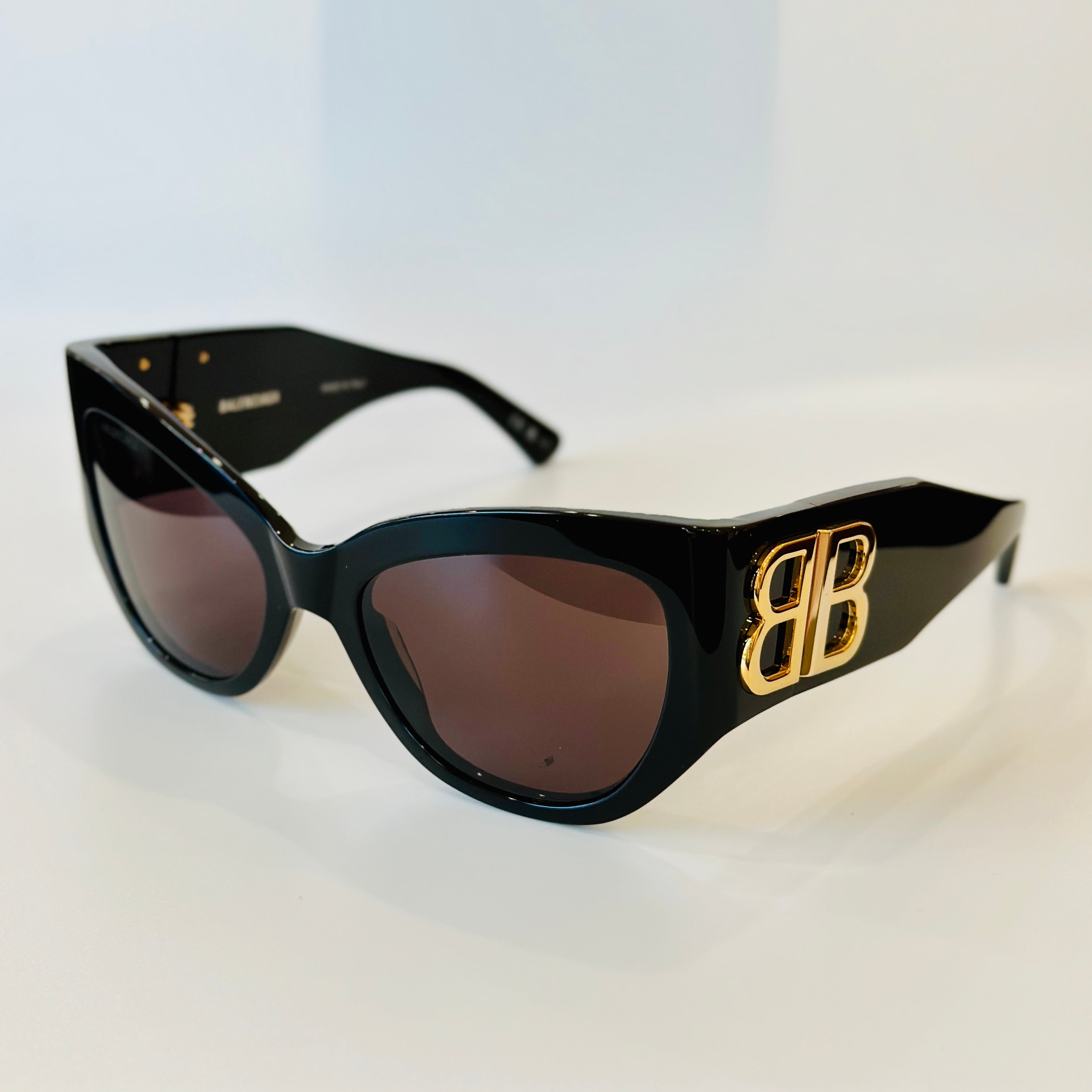 Balenciaga BB0322S-002 Black Sunglasses | Wide Cat-Eye 